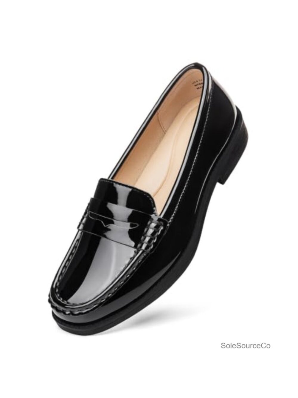 Women's Leather Penny Loafers Slip On Business Casual Work Flats
